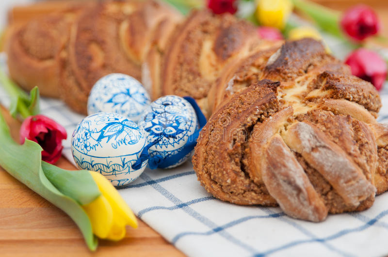 Easter Bread German
 Sweet Braided German Easter Bread Stock Image of