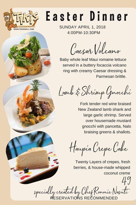 Easter Dinner Specials Inspirational Easter Special Tiki S Grill
