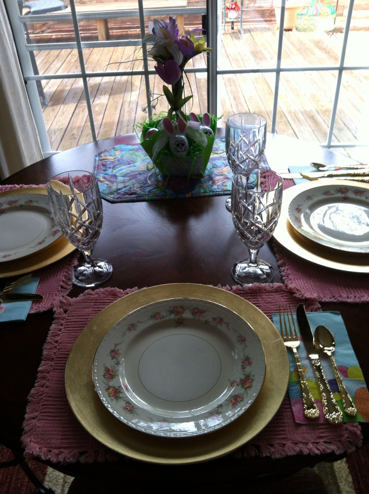 Easter Dinner Table Settings
 Table all set for Easter dinner