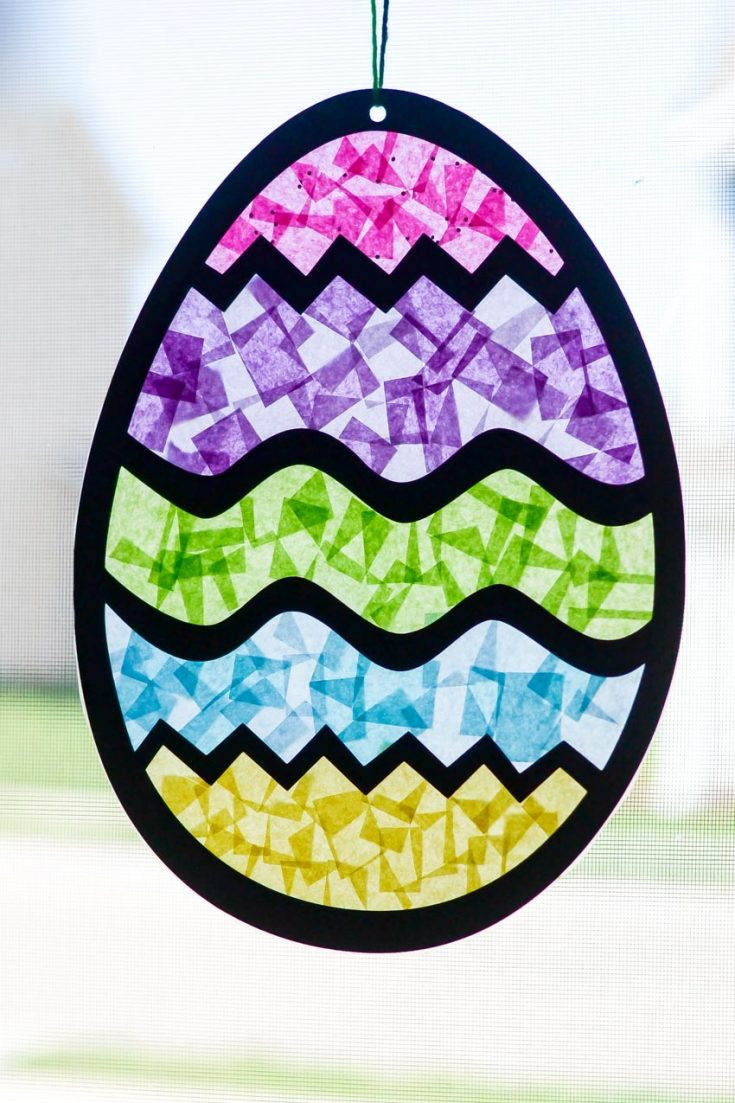 Easter Egg Craft
 Easter Egg Tissue Paper Stained Glass Craft Three Little