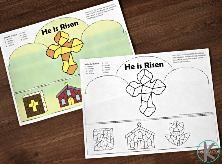 Easter Sunday Activities
 FREE Easter Color by Number Crowns