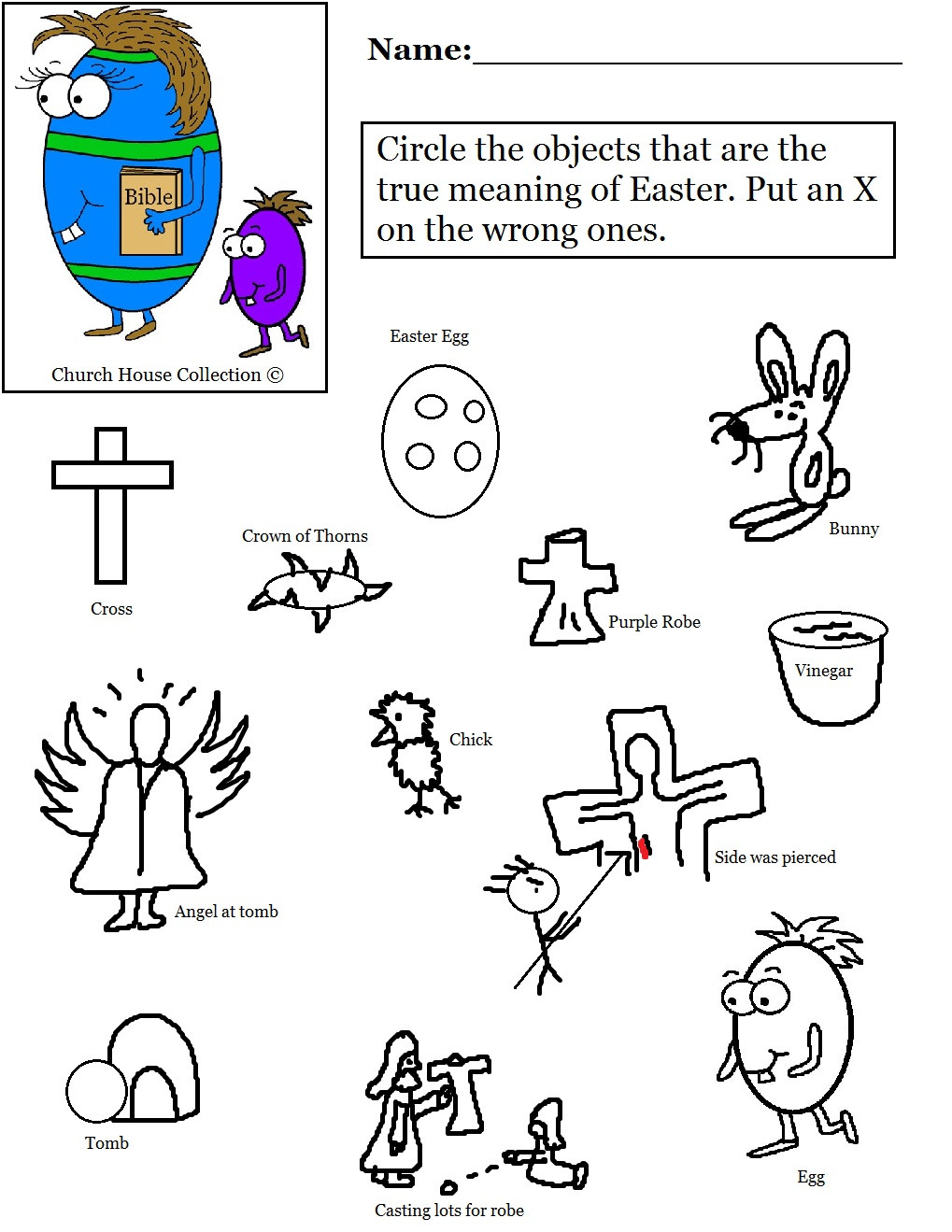 Easter Sunday Activities
 Easter Egg With Bible Worksheet Circle The Object
