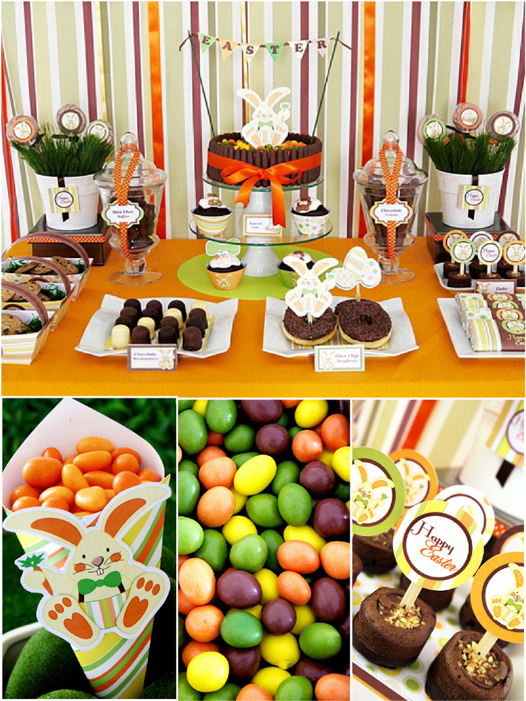 Easter Themed Birthday Party Ideas
 Easter Bunny Orange Party Printables Supplies