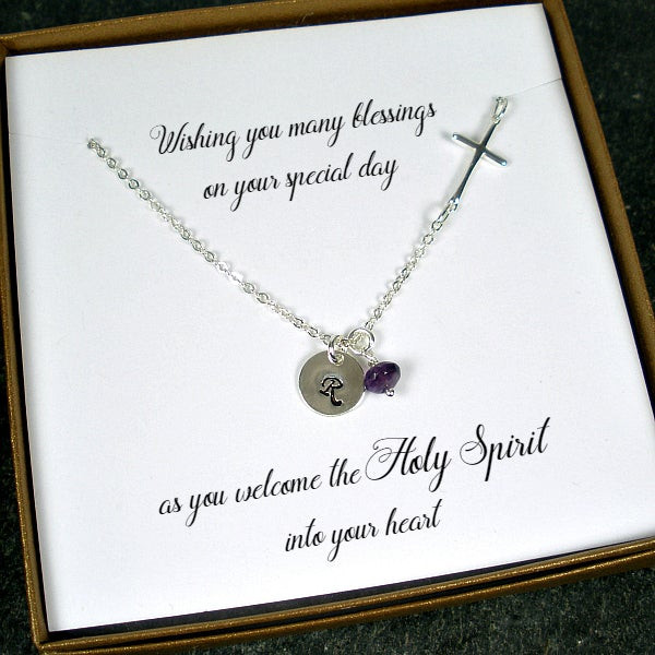 First Communion Gift Ideas For Girls
 First munion Confirmation Gift for Girl Cross Initial