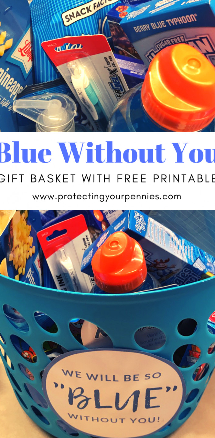 Free Gift Ideas For Boyfriend
 Blue Without You Gift Basket Ideas for Going Away GIft for