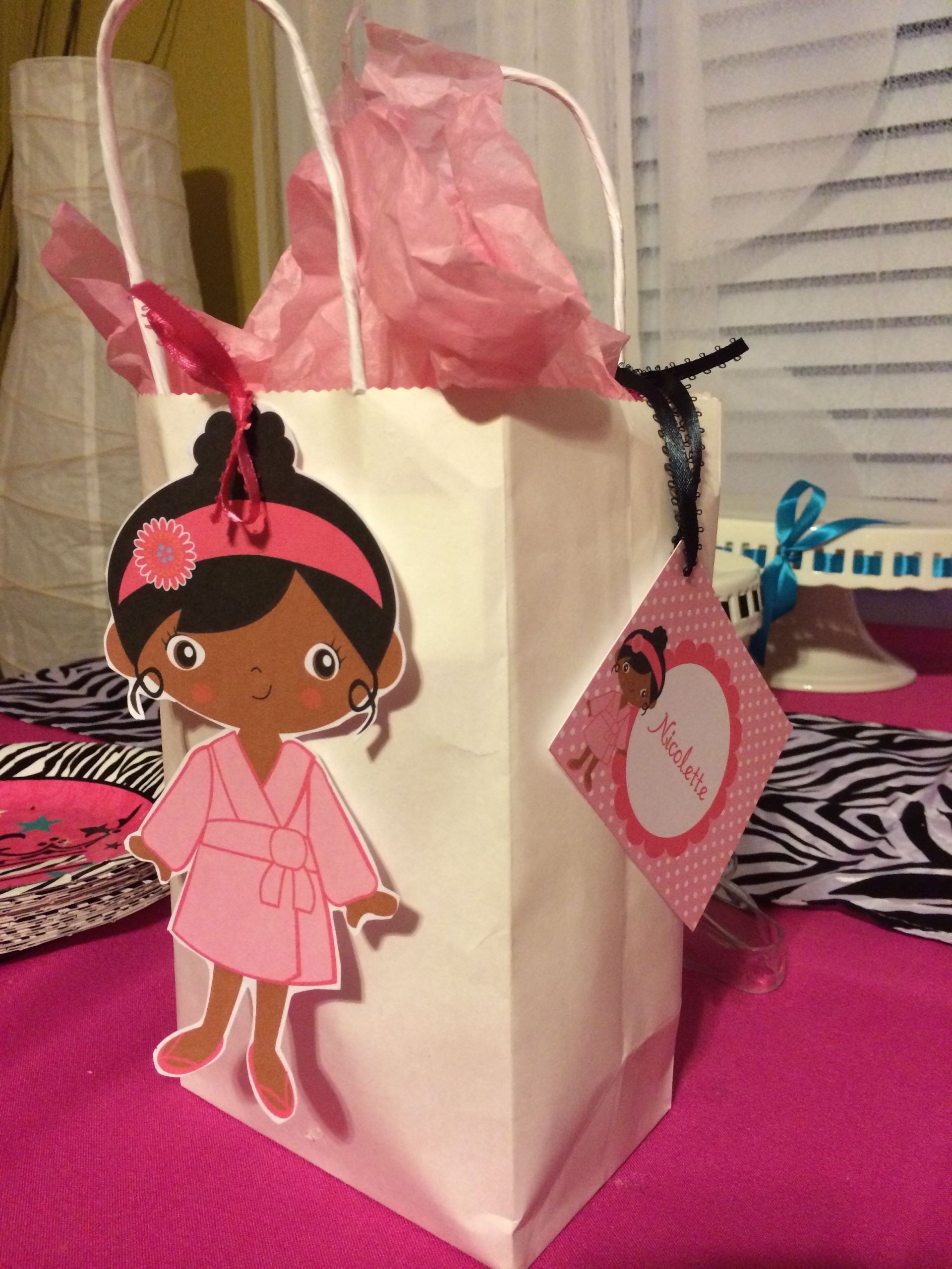 Gift Bag Ideas For Girls
 Girls Spa Party Favor bag This one was my daughters and