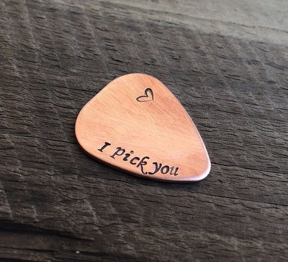 Gift Ideas For Musician Boyfriend
 Personalized guitar pick Music Gift for him I pick you