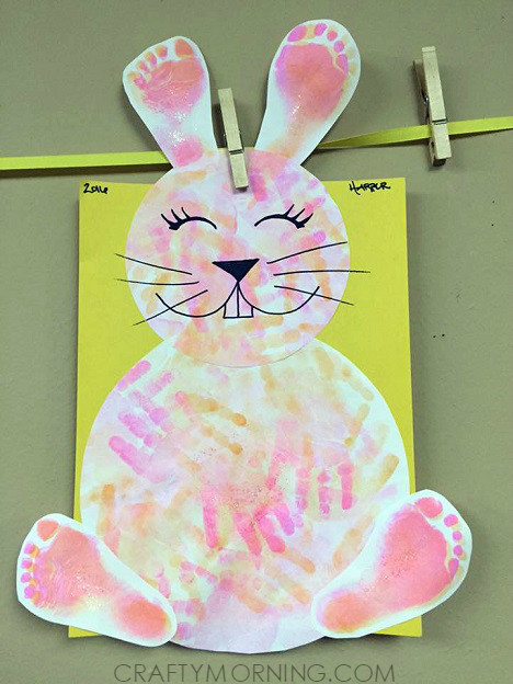 Handprint Easter Crafts
 Footprint Handprint Easter Bunny Craft for Kids Crafty