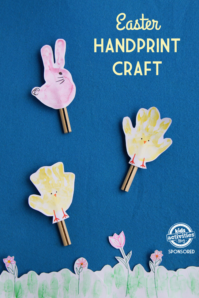 Handprint Easter Crafts
 Handprint Bunny and Chick Craft Perfect for Easter