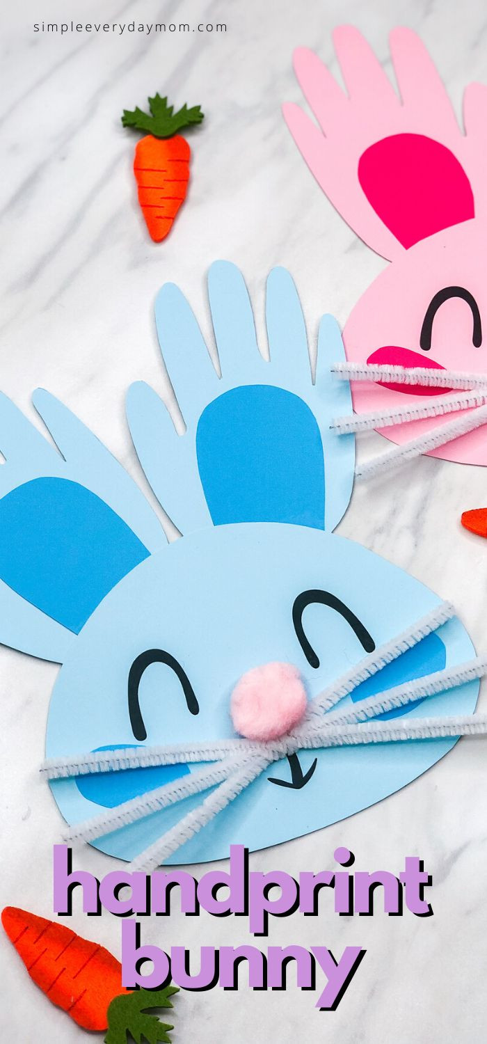 Handprint Easter Crafts
 Handprint Bunny Craft For Kids [Free Template]