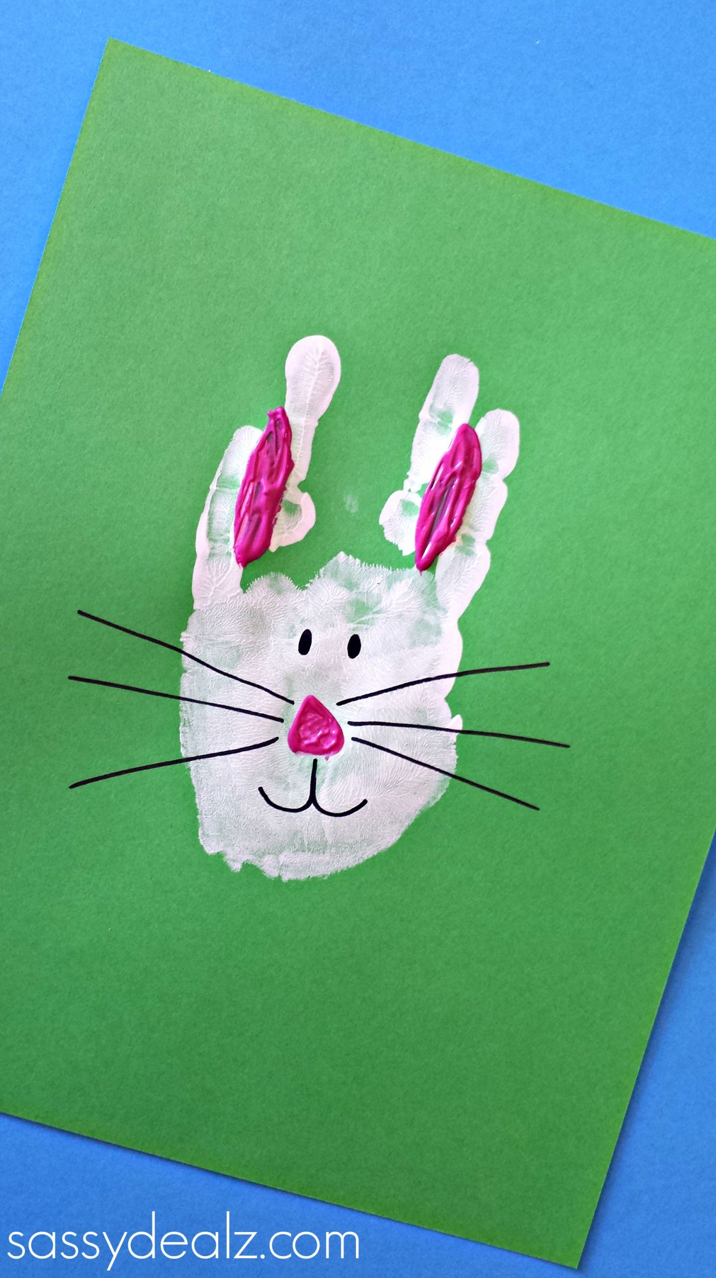 Handprint Easter Crafts
 Bunny Rabbit Handprint Craft For Kids Easter Idea