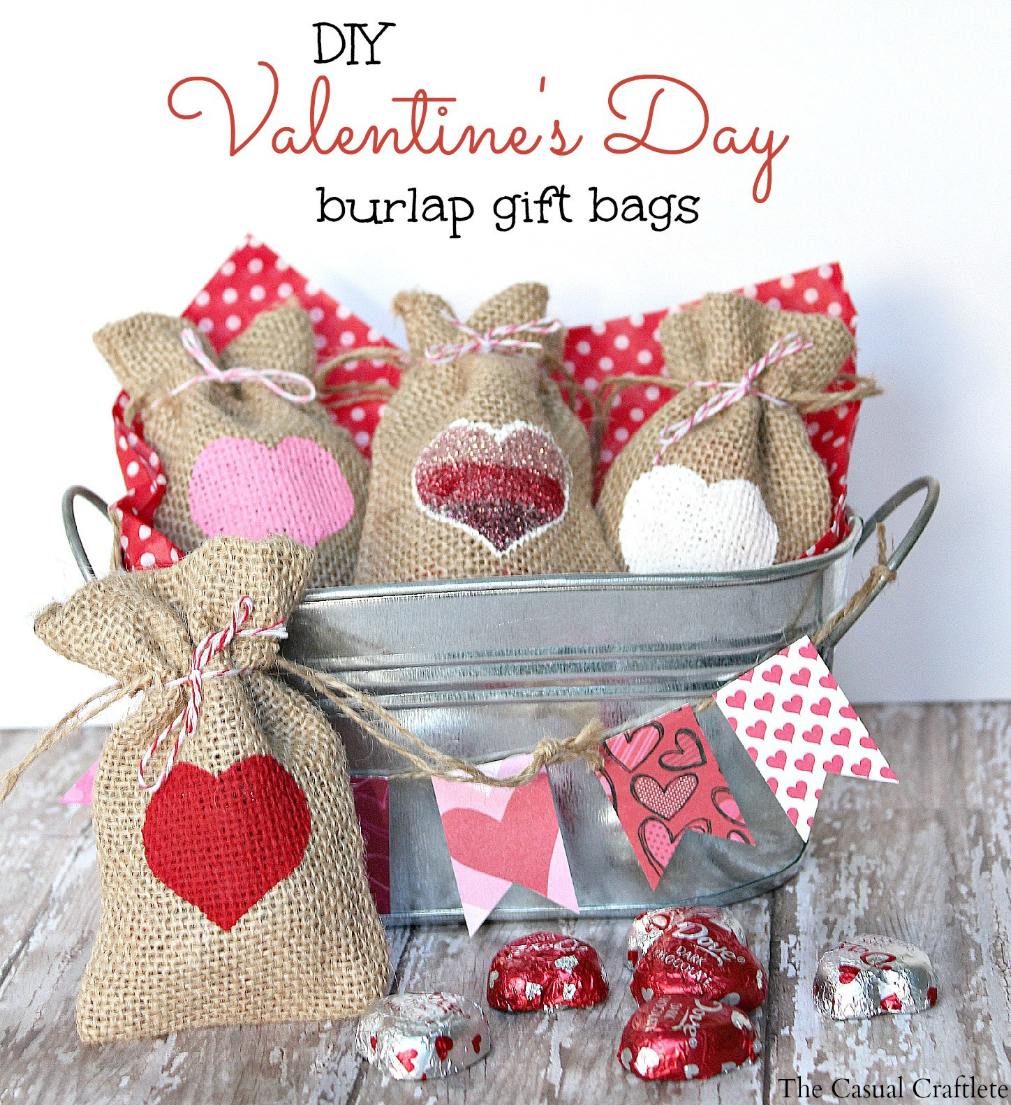Home Made Gift Ideas For Valentines Day
 DIY Valentine s Day Burlap Gift Bags