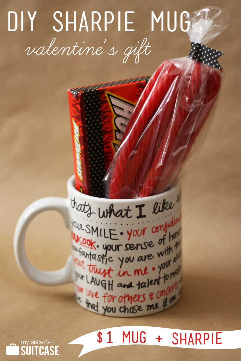 Home Made Gift Ideas For Valentines Day
 DIY Sharpie Mug Valentine Gift My Sister s Suitcase