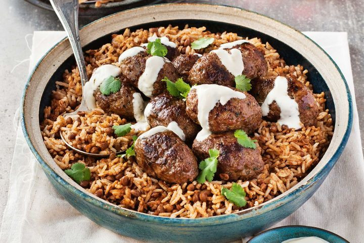 Middle Eastern Food Recipes
 Middle Eastern lamb koftas with aromatic lentil rice