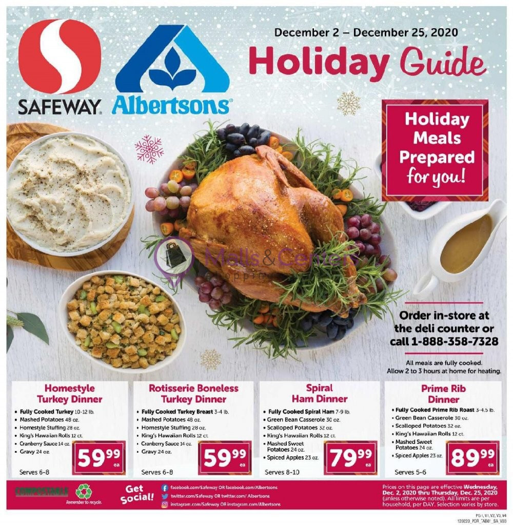 Safeway Easter Dinner
 Safeway Christmas Dinner 2020 Package Safeway Flyer 01