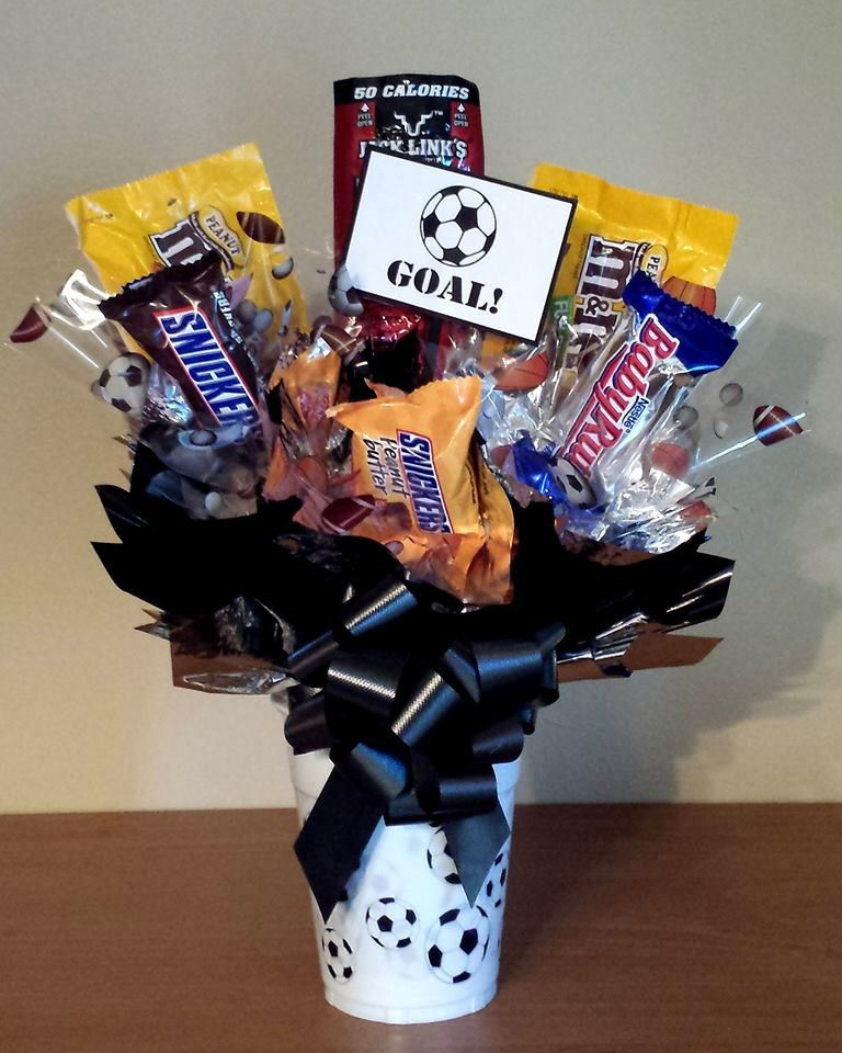 Soccer Gift Ideas For Boyfriend
 Soccer candy bouquet in a cup for the soccer coach