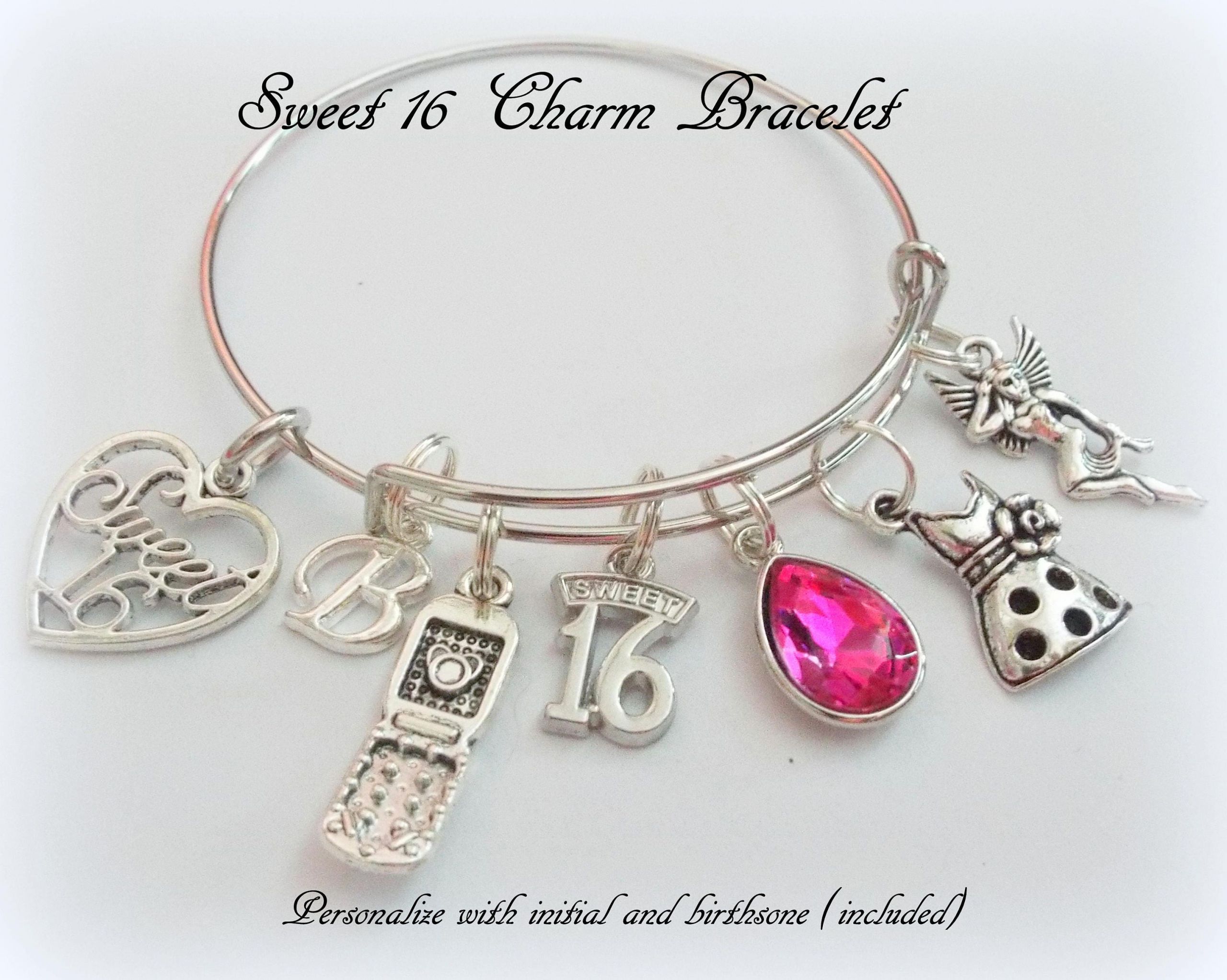 Sweet 16 Gift Ideas Girls
 Sweet 16 Charm Bracelet 16th Birthday Gift Girl