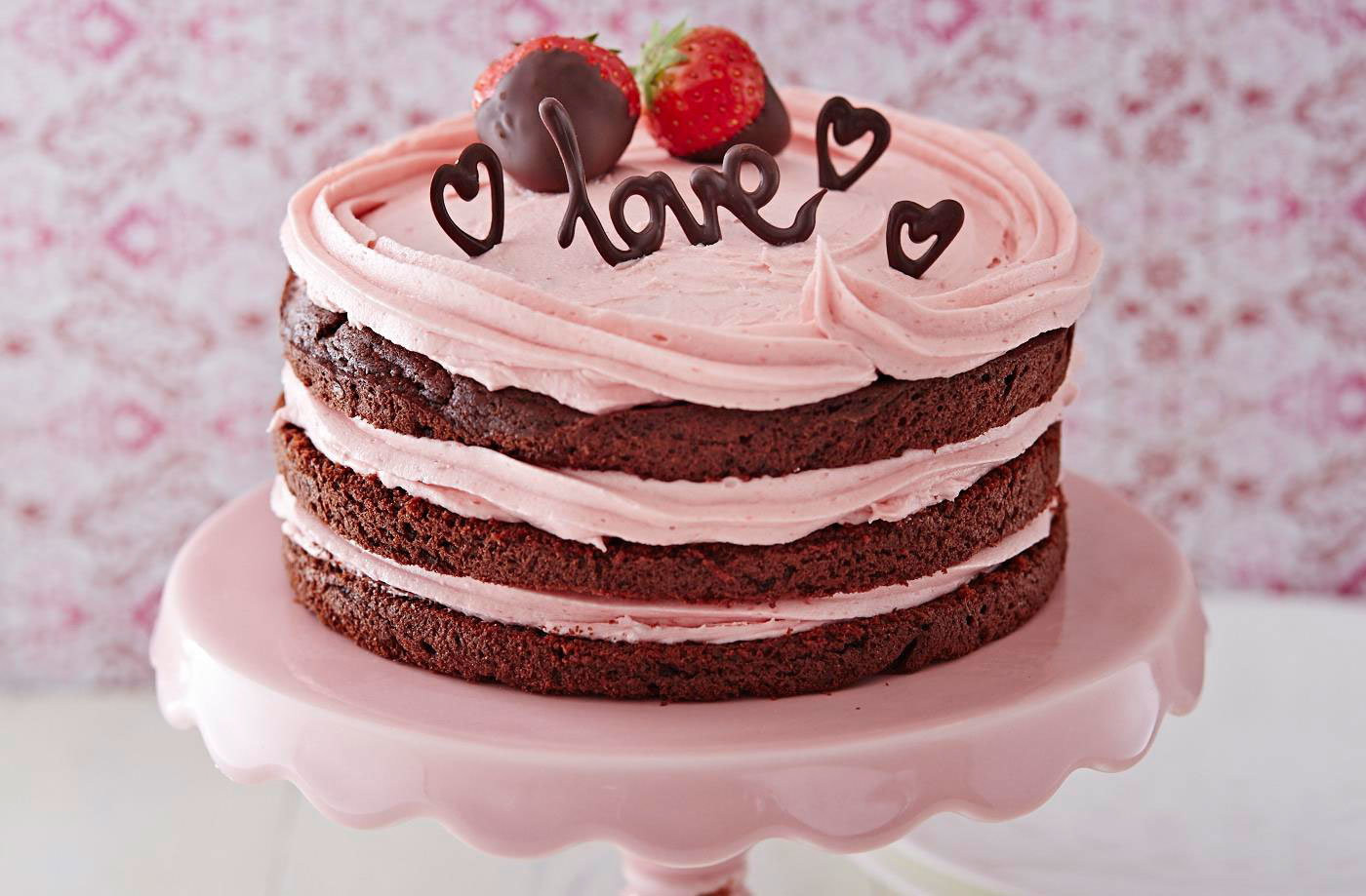 Valentine Cake Recipe
 Naked chocolate Valentine cake