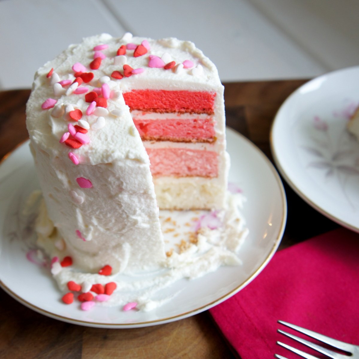 Valentine Cake Recipe
 Mini Ombré Valentines Day Cake for Two