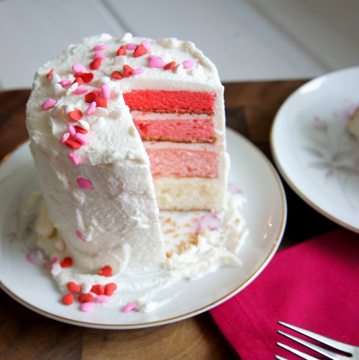 Valentine Cake Recipes
 Mini Ombré Valentines Day Cake for Two