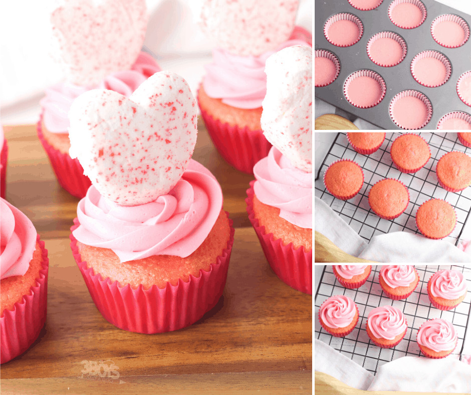 Valentine Cupcakes Pinterest
 Strawberry Valentine Cupcakes Recipe – 3 Boys and a Dog