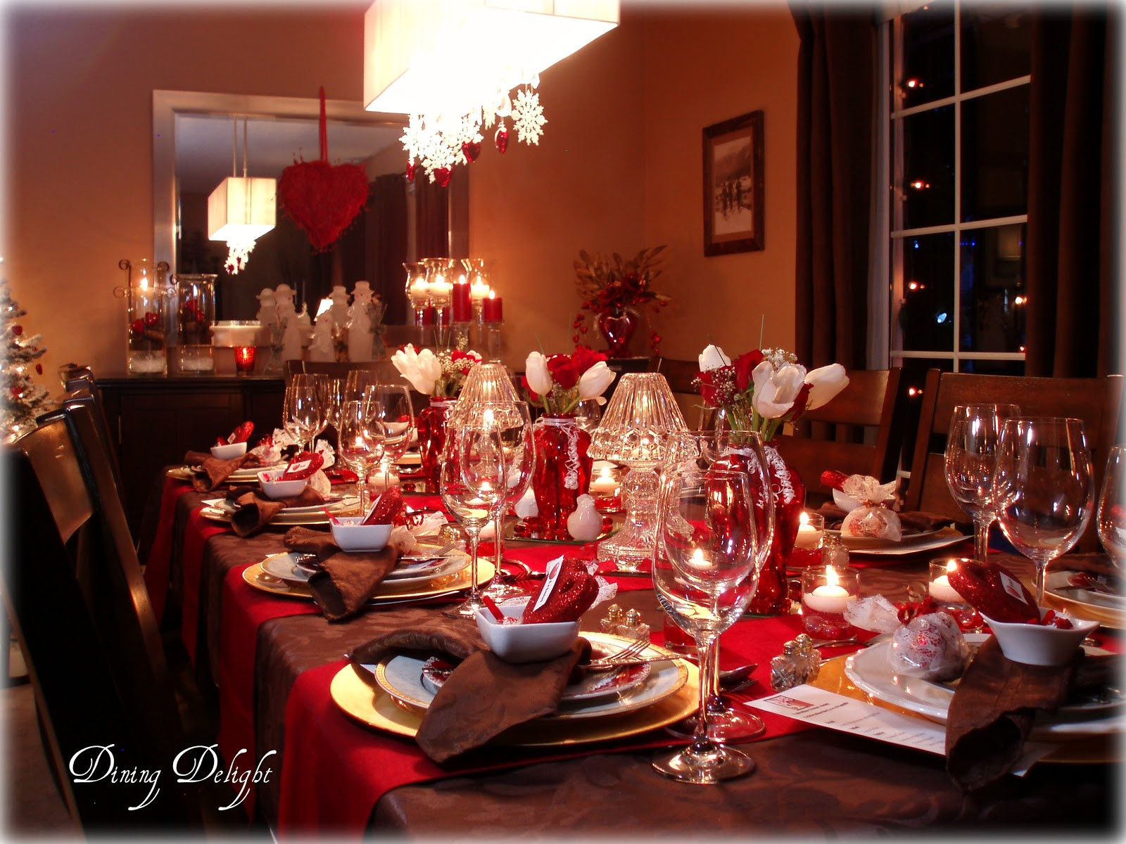 Valentine Dinner For Family
 Dining Delight Red Rose and Chocolate Brown for Valentine s