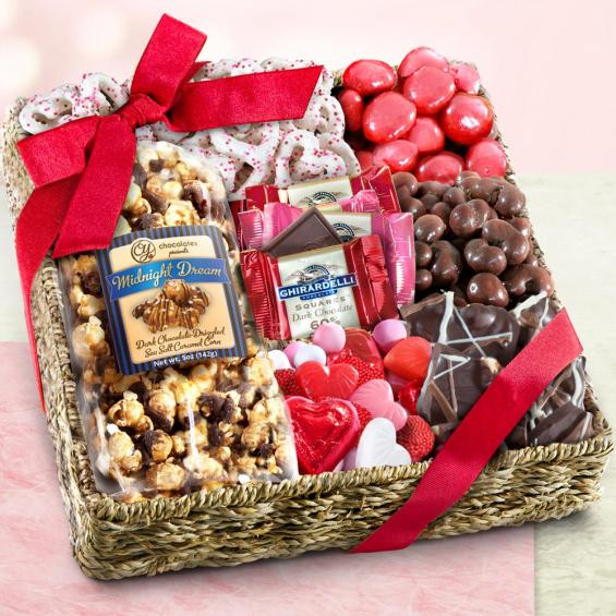 Valentine Food Gifts
 Valentines Chocolate Sweets and Treats Gift Basket