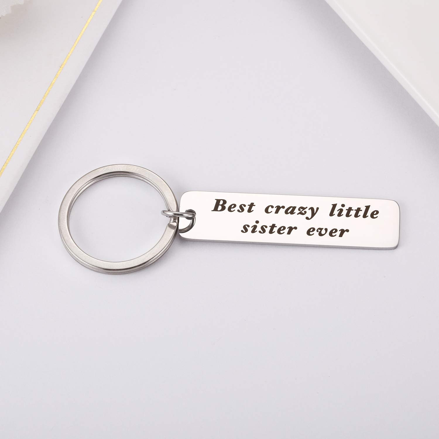 Valentine Gift Ideas For Sister
 Sister Gift Keychain Birthday from Big Sister Best Crazy