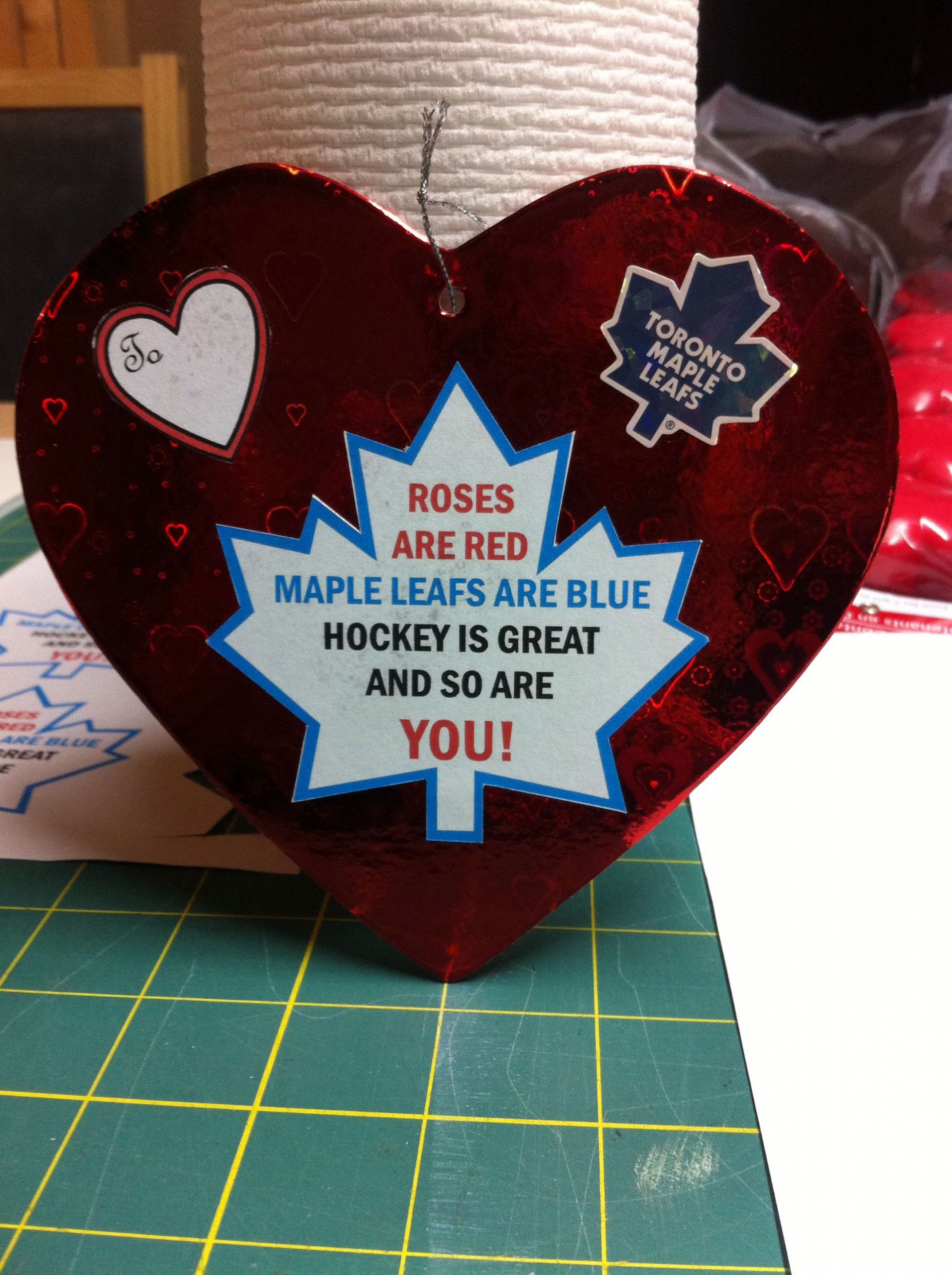 Valentine Gift Ideas For Son
 Toronto maple leaf valentine cards My Husband and son