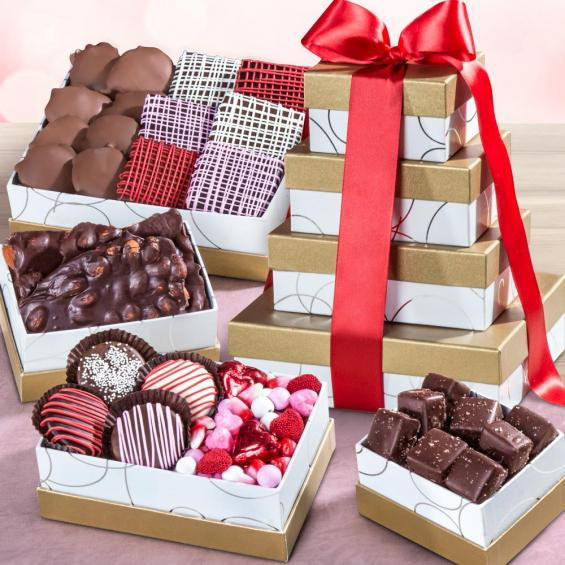 Valentines Day Candy Gift
 Valentine s Day Chocolate Indulgence Deluxe Gift Tower