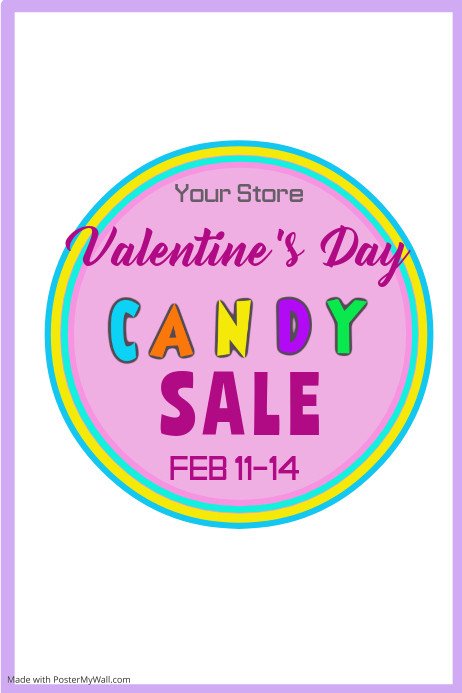 Valentines Day Candy Sale
 Valentines Day Candy Sale Poster Template