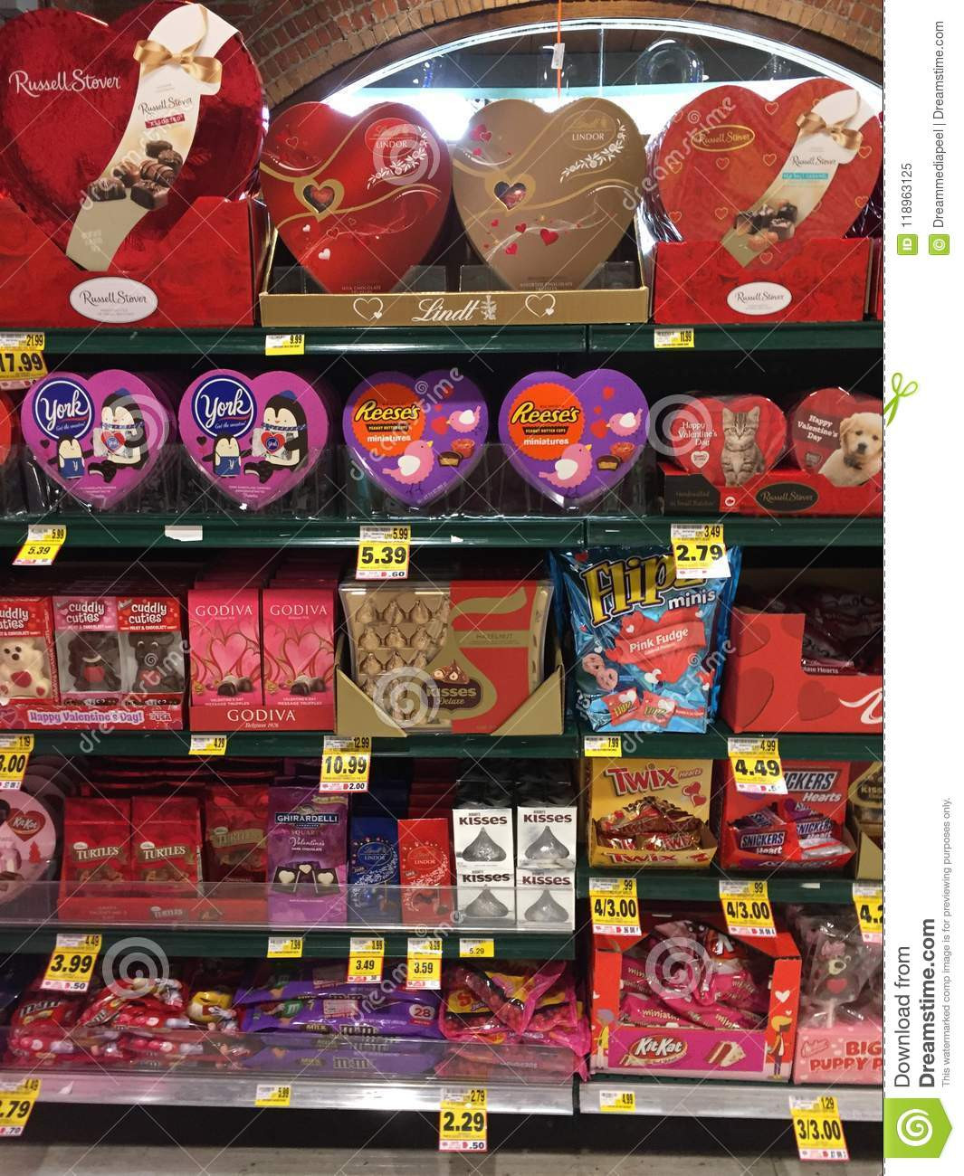 Valentines Day Candy Sale
 Valentines Day Candy For Sale At A Grocery Store Editorial