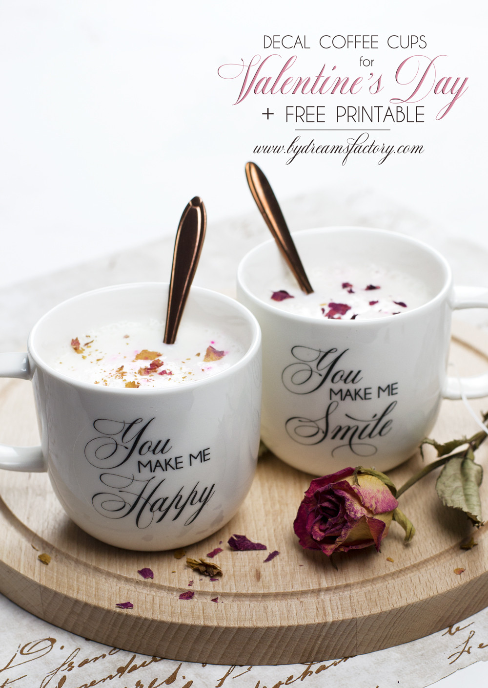Valentines Day Coffee Drinks
 DIY Decal coffee cups for Valentine s Day free printable