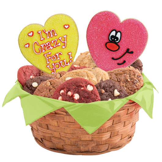Valentines Day Cookies Delivery
 Heart Cookie Basket Valentine Delivery