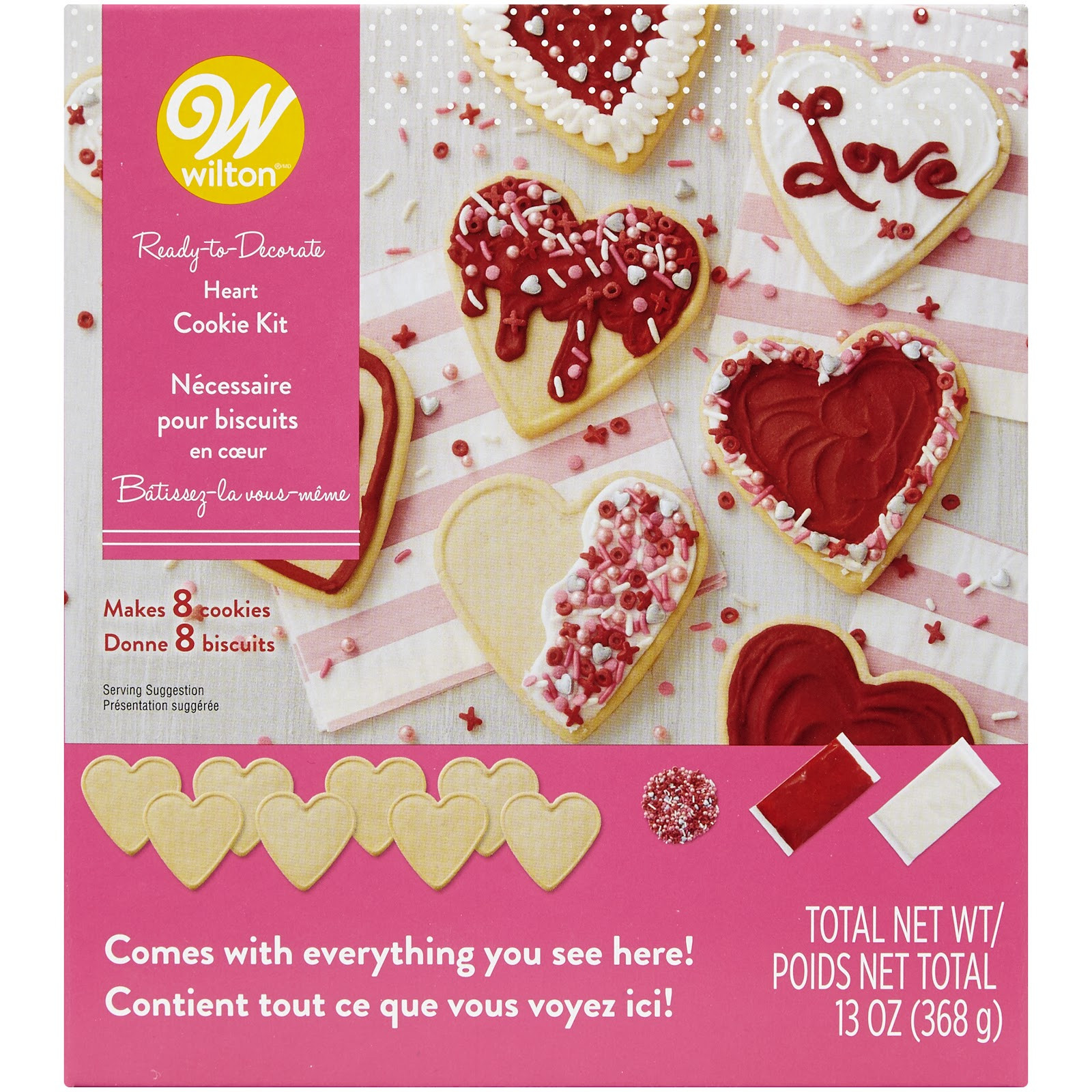 Valentines Day Cookies Delivery
 Wilton Valentine s Day Ready to Decorate Heart Cookie Kit