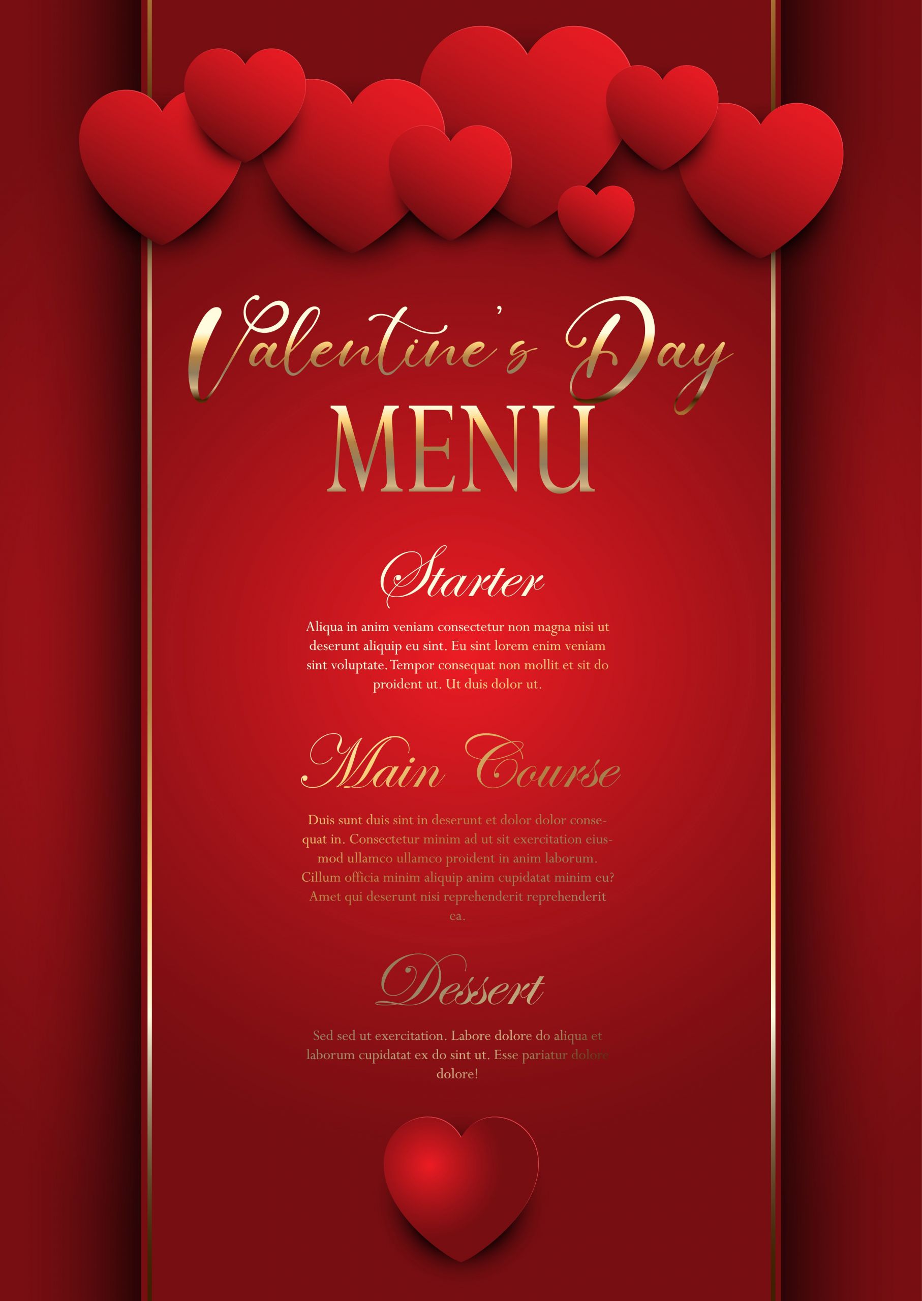 Valentines Day Design
 Valentines Day elegant menu design Download Free