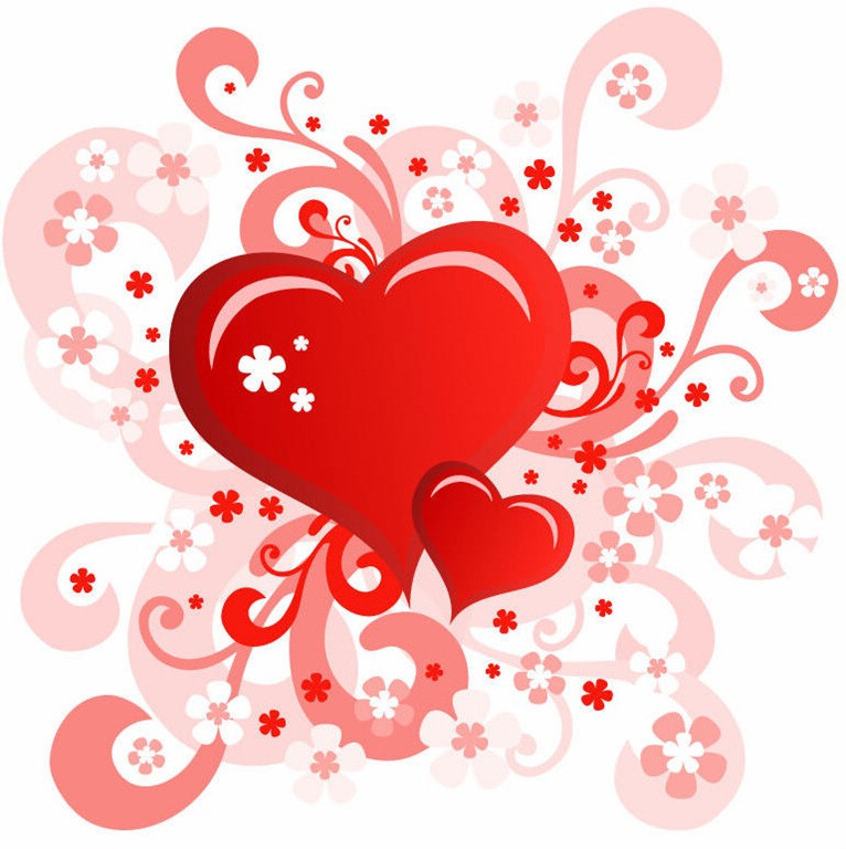 Valentines Day Design
 Valentine s Day Card with Swirl Floral Heart Design