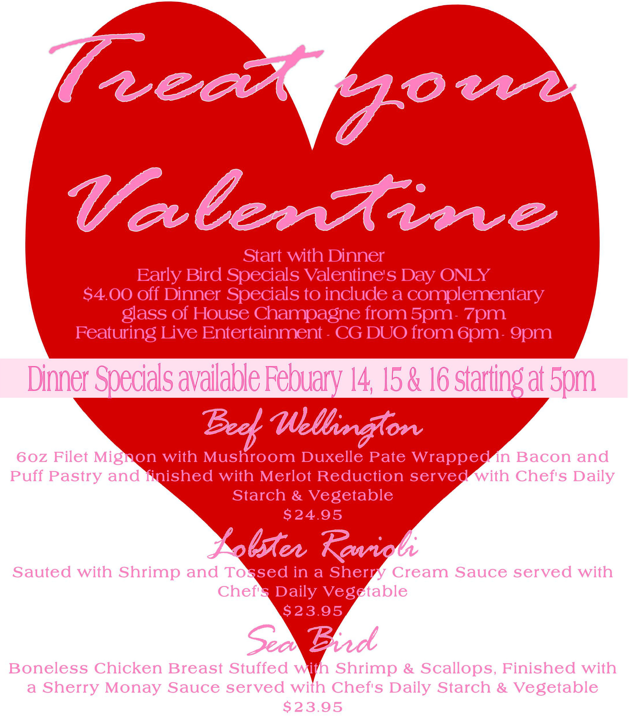 Valentines Day Dinner Specials
 Valentine’s Day Dinner Specials 19 – Clarion Hotel and