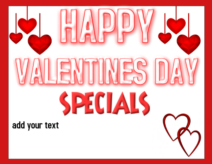 Valentines Day Dinner Specials
 VALENTINES DAY SPECIALS VALENTINES DAY DINNER BAR Template