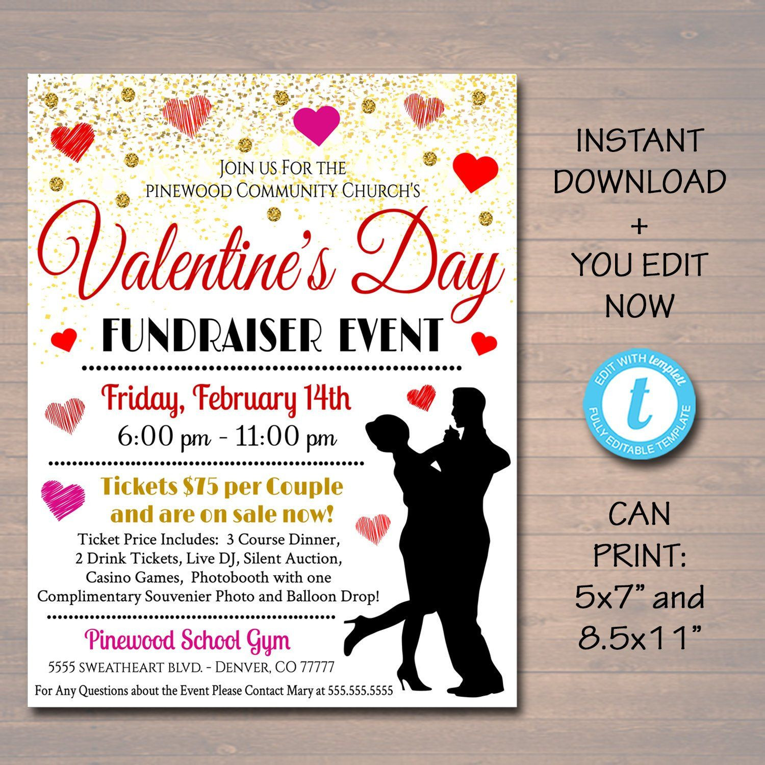 Valentines Day Fundraising Ideas
 Adult Valentine s Day Event Fundraiser Flyer Party Invite