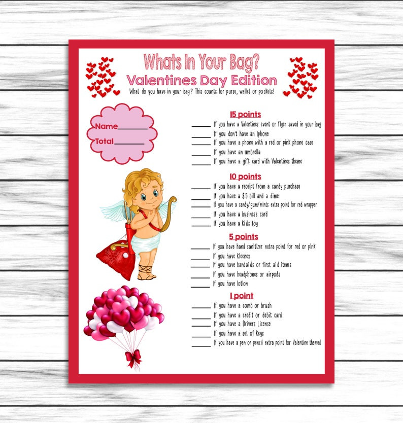 Valentines Day Party Games For Adults
 Valentines Day Game Whats In Your Bag Valentine Party Game
