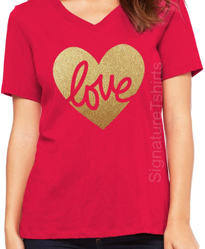 Valentines Day Shirt Ideas
 Etsy Valentines Day Shirt Womens V Neck LOVE tshirt