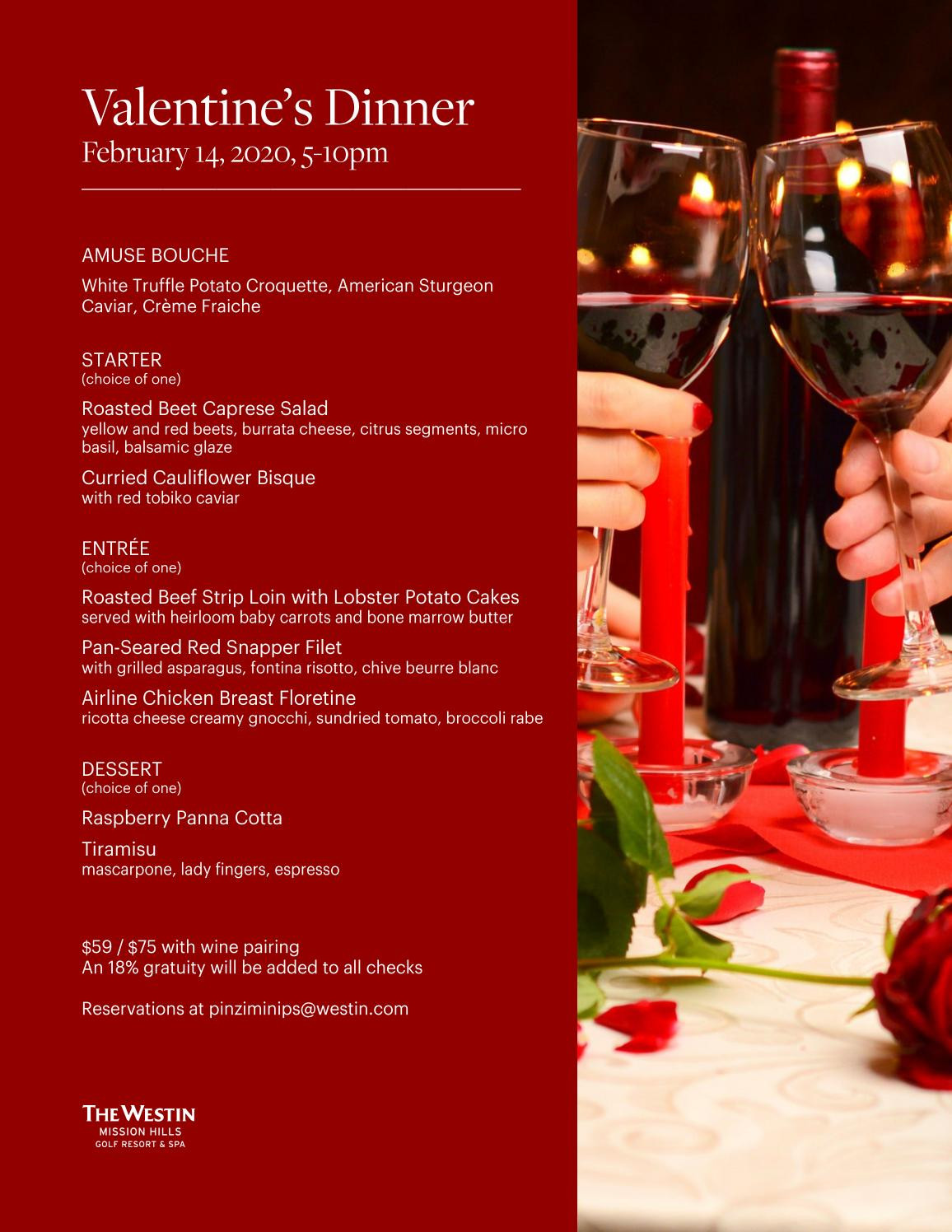 Valentines Dinner Restaurant
 Valentine s Day Dinner Menu 2020 by WestinMissionHills Issuu