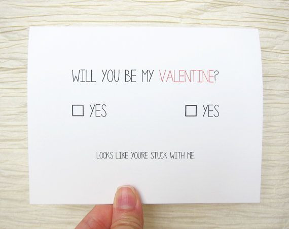 Will You Be My Valentine Gift Ideas
 Cute Valentine Funny Valentines Day Card "Will you be my