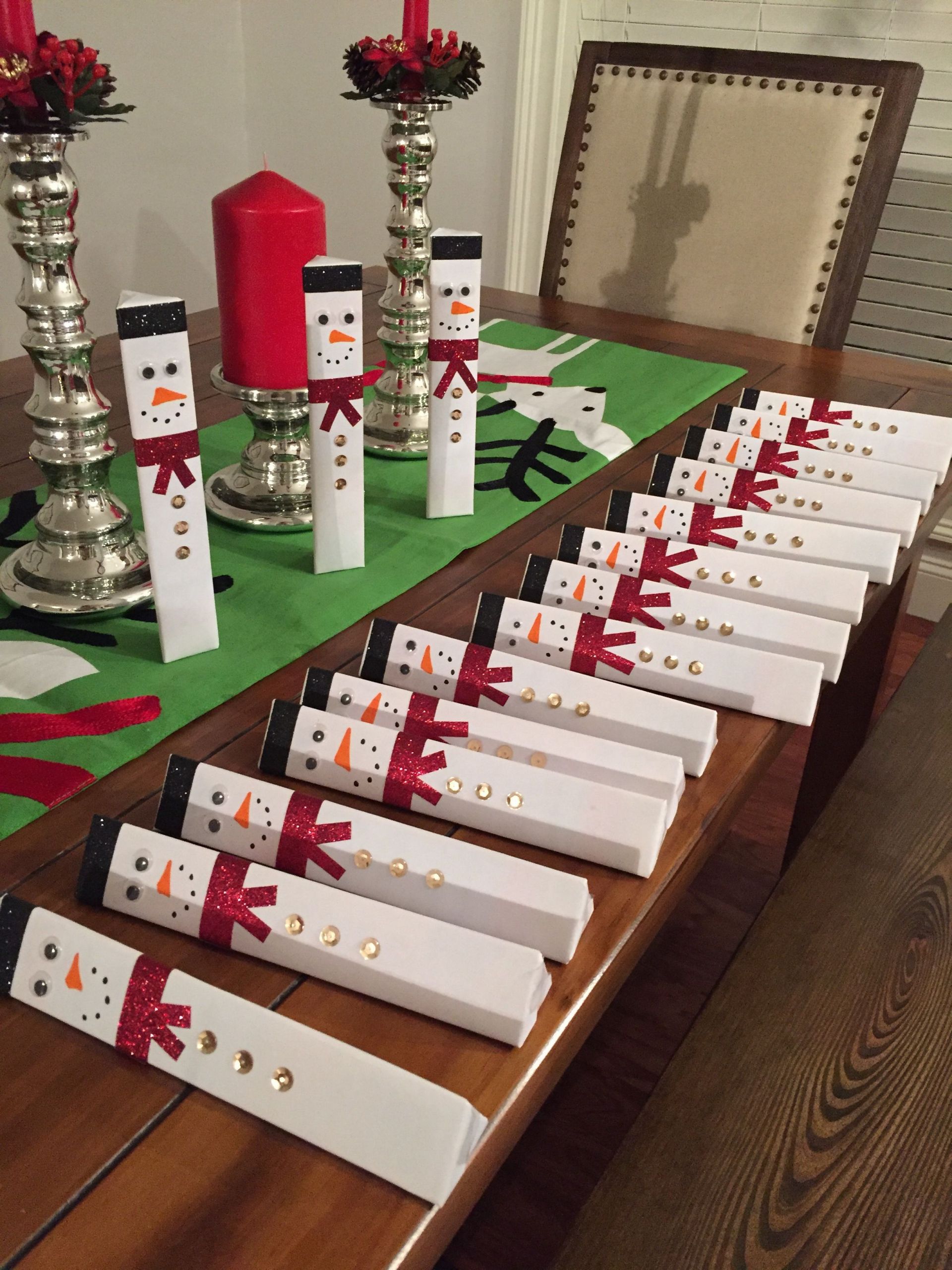 small christmas gift ideas for coworkers Toblerone chocolate dressed as a snowman for Christmas Excellent co