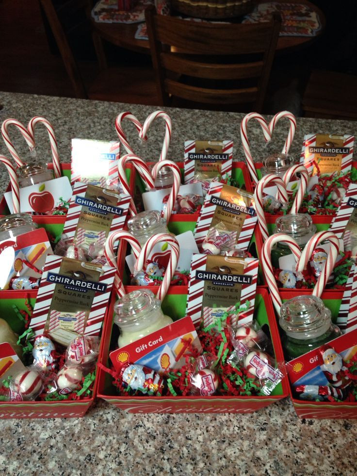 small christmas gift ideas for coworkers Christmas baskets for staff Small Yankee candles with a t card hot